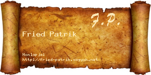 Fried Patrik névjegykártya